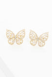 Crystal Butterfly Earrings Gold