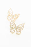 Crystal Butterfly Earrings Gold