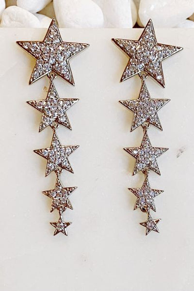 Five Star Dangle Down Earrings